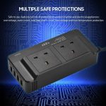 Best car inverter in Kenya, Car inverter Kenya, Car Inverter Nairobi, Car Inverter 2 AC Outlets 4 USB Ports 200W DC to AC Car inverter in Kenya